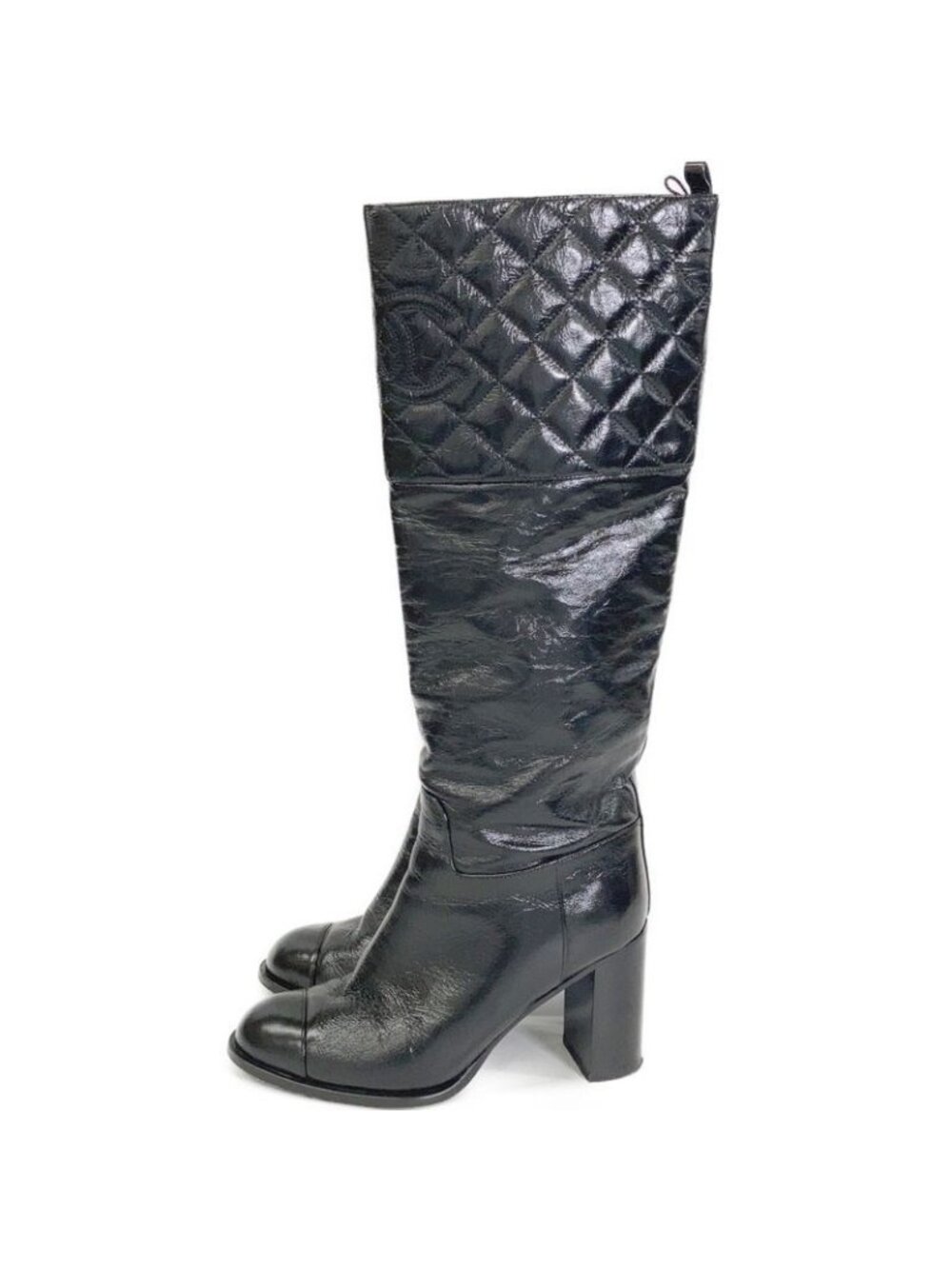 Chanel CC Logo Lambskin Quilted Long Boots 36c - Picture 2 of 8